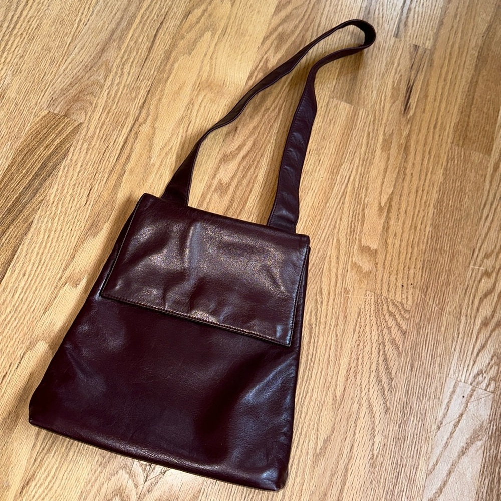 Lord & Taylor Burgundy Satchel Shoulder Bag Purse